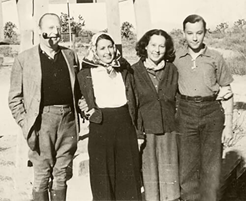 Circa 1940: Jesse, Betty, Bessie and Billy, "Loma Yucca Ranch", Victorville, California