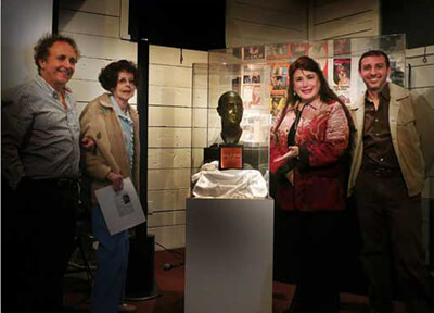 (L-R) Marc Wanamaker, photo archivist and owner of Bison Archives; Betty Lasky; Danielle Dadigan, president of The Hollywood Museum housed in the Max Factor Building; and outgoing Hollywood Heritage president, Bryan Cooper.