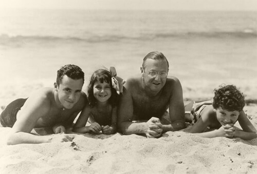 1930 Lasky family at Santa Monica beach